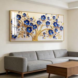 Cuadros Decorativos Personalizados de Fábrica para Sala de Estar, Impresiones HD Modernas para Comedor, Arte Mural LED con Flores, Pintura en Porcelana de Cristal - Product Image 3