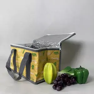 ポリエステルトート不織布プレーンランチバッグ新しい厚手の断熱バッグサーマルフード再利用可能な缶用不織布クーラーバッグ