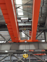 Grúa aérea de doble viga de 25 toneladas para elevación de materiales pesados, máquina de elevación de cuerda de alambre eléctrico, nivel de dos niveles, de dos niveles