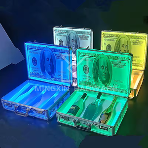 Night Club Champagne Bottle Carrier LED Liquor Display Box Stand Wine Case Dollar Design Glorifier Service Presenter - Product Image 1