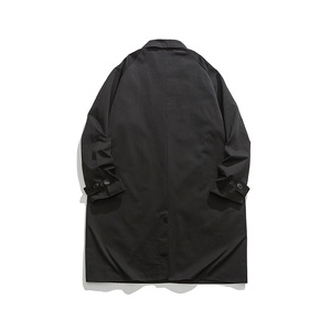 Parcas Parkas Pour Hommes otoño trabajo Parka chaqueta Color sólido básico solapa cárdigan Retro hombres cortavientos largo - Product Image 4