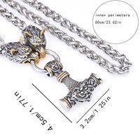 Collar con Colgante de Acero Inoxidable Estilo Punk, Runa Vikinga, Martillo de Thor, Cadena de Eslabones, Chapado en Oro de 18K, Joyería para Hombre, Regalo de Aniversario