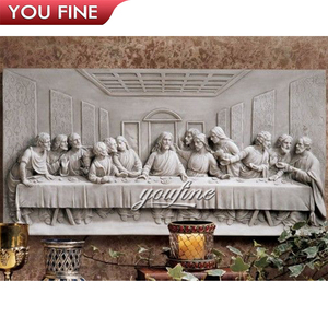 Sculpture en <span class=keywords><strong>bas</strong></span>-<span class=keywords><strong>relief</strong></span> de la Cène sculptée à la main dans le marbre YOUFINE, art mural religieux pour église et chapelle - Product Image 4