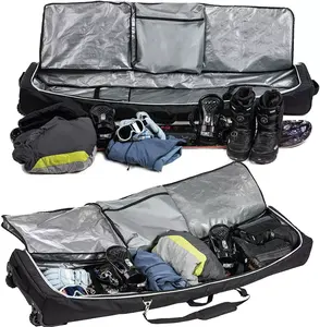Fashion Design Sports Bags Waterproof Double Ski Gear Snowboard Equipment Wheels Bag