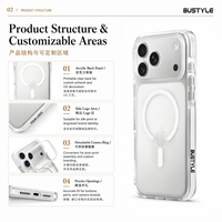 Funda Magnética Personalizada de Alta Calidad para iPhone 17 16 15 14 18 Pro Max, Carcasa Trasera Transparente Antiamarilla con Imán Potente