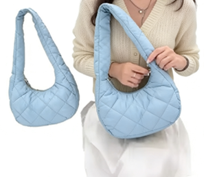 Nouveau sac fourre-tout matelassé brodé pour femme, petit sac à bandoulière zippé, sac à main bouffant style hobo, sac de transport, sac à main matelassé imperméable - Product Image 2