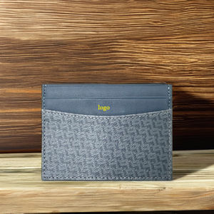 Porte-cartes bancaires en cuir OEM Porte-cartes de crédit en cuir mince de créateur simple Porte-cartes portefeuille en cuir véritable Porte-cartes - Product Image 5