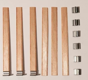 <span class=keywords><strong>Mèche</strong></span> en Bois de Haute Qualité pour <span class=keywords><strong>Bougie</strong></span> avec Base <span class=keywords><strong>à</strong></span> Clip, Combustion de Cire de Soja Sans Fumée, Son Crépitant, pour Fabrication de Bougies - Product Image 4