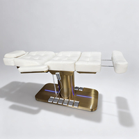 Lit de massage électrique chauffant à 3 moteurs, rose, de luxe moderne, en cuir PU, pour salon de beauté, spa, entrepôt, école, salle de sport