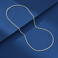 TIANYIDA Boutique Bijoux italiens Collier chaîne en perles d'olive en argent sterling 925 Collier plaqué or brillant de luxe