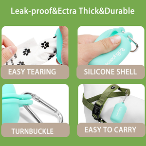 Étui distributeur de sacs à déjections canines biodégradables en silicone robuste, imperméable, avec logo personnalisé de luxe - Product Image 4