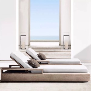 Customization Courtyard Leisure Beach Pool Solid Wood Daybed Furniture Teak Sun Lounger for hotel and Villa - Product Image 6