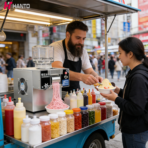 Hot Sale Commercial Shaved Machine Snowflake Ice Cream Flake <strong>Making</strong> Machine and <strong>Trolly</strong> - Product Image 1