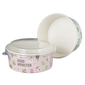 Bol en papier de qualité alimentaire, Logo personnalisé imprimé, pour la salade et les plats pour les tout-petits, tous les aliments - Product Image 1