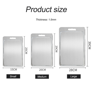 Tagliere Bifacciale in Acciaio Inox 304, Spessore 1,5 mm, Antiruggine e Antibatterico per Carne, Verdure e Formaggio - Product Image 2