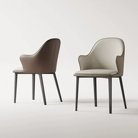 Chaise de salle à manger rembourrée de style nordique de luxe avec accoudoirs pour restaurant et hôtel