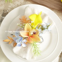 25064 Corsage Pergelangan Tangan Warna Oranye Kuning Biru Gaya Hutan Lucu Bahan PU Sutra Dekorasi Pesta Pernikahan & Perlengkapan Tempat Acara