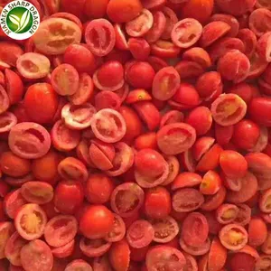 IQF Frozen Bulk Organic Red Tiny Miniature Cherry tomatoes Half Cherrytomatoes Dice Sliced Diced Cubes Cuts freeze Freezing