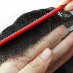 Air Lace - Natuurlijke haarlijn Zwitserse kant voor mannen, gebleekte knopen overal, Indiaas Remy haar vervanging, 90% Destiny toupet voor mannen - Product Image 3