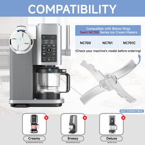 Pelle de remplacement pour <span class=keywords><strong>sorbetière</strong></span> compatible avec la série Nin.ja Swirl <span class=keywords><strong>Creami</strong></span> NC701, lame durable pour la préparation de desserts glacés. - Product Image 2