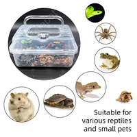 Terrarium portable pour reptiles, boîte d'élevage en plastique pour crabes ermites et petites tortues