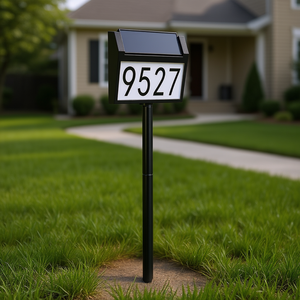 Señales de dirección de Casa LED solares impermeables estables, números de calle de patio iluminados para el hogar, señal iluminada LED para exteriores Premium - Product Image 2