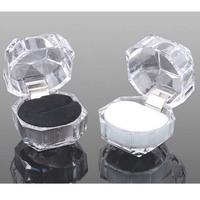 Boîtes d'emballage pour bijoux, présentoirs à bagues, boîtes de présentation pour boucles d'oreilles, boîtes de rangement transparentes en acrylique pour mariage