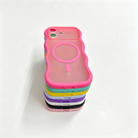 Coque de téléphone magnétique mate à motif vague pour iPhone 18 17 16 15 14 13 Pro Max avec emballage en boîte – Vente en gros