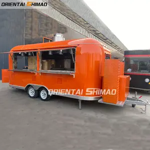 동양 Shimao 2022 최고 품질 모바일 Airstream 식품 트레일러 맞춤형 식품 카트 프랑스 거리 음식 밴