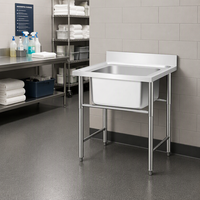 Évier commercial en acier inoxydable avec pieds réglables pour hôtels, restaurants, cuisines professionnelles