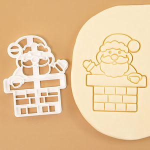 Ensemble de découpoirs à biscuits de Noël, moules à embosser en plastique, <span class=keywords><strong>emporte</strong></span>-pièces 3D, découpoirs à biscuits à embosser, outils de pâtisserie pour enfants - Product Image 6