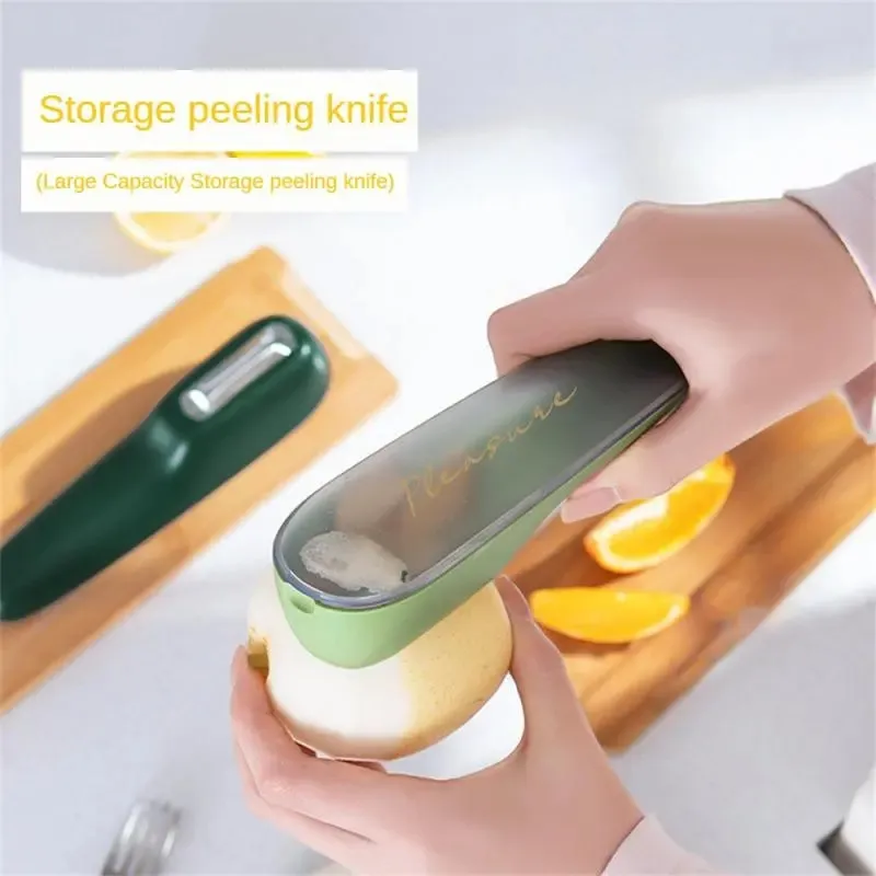 Multifunctional Stainless Steel Vegetable Fruit Two-Sided Tomatoes Potato Tools Peeling Knife With Storage Box