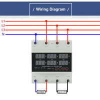 XIONGISOLAR Voltmètre/ampèremètre sur Rail Din triphasé Moniteur Réglable AVR AC Relais Protecteur 3P + N Limite Cuivre AC Système LCD pour PC