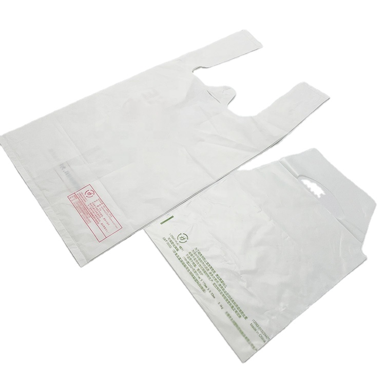 Маленькие биоразлагаемые сумки в стиле футболок, экологически чистые биоразлагаемые мешки для жилетов, 100% биоразлагаемые мешки для футболок
