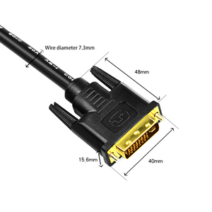 El mejor cable DVI 24 + 1, doble enlace, Monitor de dos vías, Cable <span class=keywords><strong>Vedia</strong></span>, chapado en oro, macho a macho, ordenador DVI 241 CE ROHS, negro y rojo, negro + rojo - Product Image 4