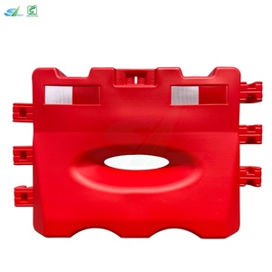 Barrière de sécurité routière en PEHD rouge, remplie d'eau, pour la sécurité des voies publiques - Product Image 1