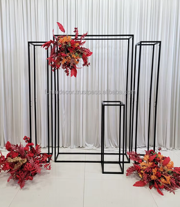 Telón de fondo de arco de boda de Metal negro de alta calidad suministros de boda de estilo moderno recién llegado decoración de boda - Product Image 3