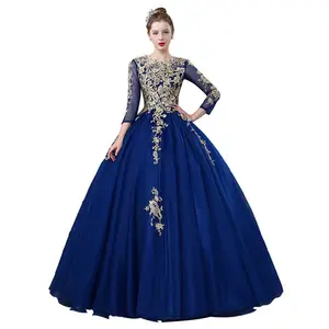 Wholesale Wedding Wear Ladies Ball Gown Elegant Lace Long Gowm Women Party Luxury Embroidery Plus Size Maxi Prom Evening Dresses