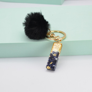 <span class=keywords><strong>Porte</strong></span>-clés à pompons boule noire créative, sacs <span class=keywords><strong>porte</strong></span>-clés de voiture A-Z lettres <span class=keywords><strong>porte</strong></span>-clés en résine époxy - Product Image 2