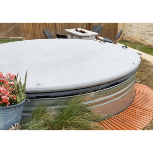 <span class=keywords><strong>Couverture</strong></span> <span class=keywords><strong>gonflable</strong></span> ronde pliable de piscine de réservoir courant de 6ft 8ft 10ft avec des poignées - Product Image 4