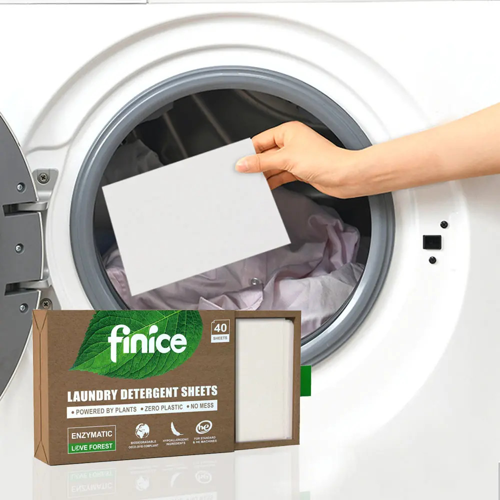Finice Laundry Detergent Paper Eco Friendly Laundry Strips Eco Washing Sheet