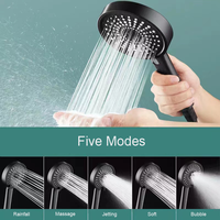 Robinet de douche multifonction à haute pression en plastique ABS moderne pour salle de bain, de grande taille, à économie d'eau