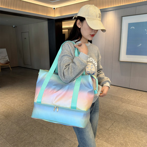 Sac de voyage portable imperméable multi-poches à dégradé de couleurs, séparation humide/sec, étiquette privée, vente en gros - Product Image 6
