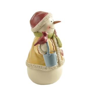 Bonhomme de neige en résine, 8 pouces, avec oiseau rouge et seau, pour cadeaux de famille, nouvelle collection, - Product Image 4