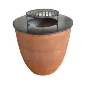 Nouvelle innovation : Barbecue <span class=keywords><strong>en</strong></span> forme <span class=keywords><strong>d</strong></span>'œuf pour jardin, facile à assembler, <span class=keywords><strong>en</strong></span> <span class=keywords><strong>acier</strong></span> Corten couleur rouille, foyer et <span class=keywords><strong>plancha</strong></span> - Product Image 3