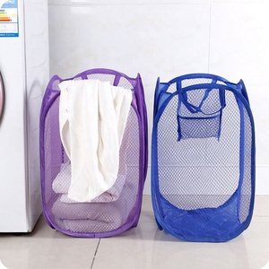 Offre Spéciale Maison Entretien Sac Respirant Paniers Vêtements Linge Bac Multi-Couleur Rangement <span class=keywords><strong>Pliable</strong></span> <span class=keywords><strong>Panier</strong></span> à Linge en Maille - Product Image 2