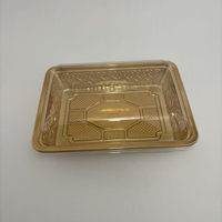 5-delige gouden bruiloft serveerschaal, voedselveilige PET wegwerp plastic doos voor noten, gedroogd fruit en snacks verpakking