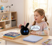 Boneka Kelinci Ai Plush Toys yang Menggemaskan dengan Fungsi Aplikasi dan Umpan Balik Sentuh untuk Anak-anak, Hiburan Edukatif Prasekolah