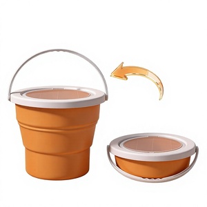 Cubo Plegable Portátil con Tapa, 5L 10L 17L, de Plástico, para Camping, Pesca, Limpieza y Almacenamiento Doméstico - Product Image 1