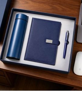 A5 Journal Business Gift Thermos Cup Customizable Notebook Set With Pen and Water Bottle - Product Image 1
